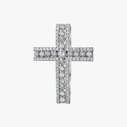 White Gold Cross Pendant with Diamonds - П505