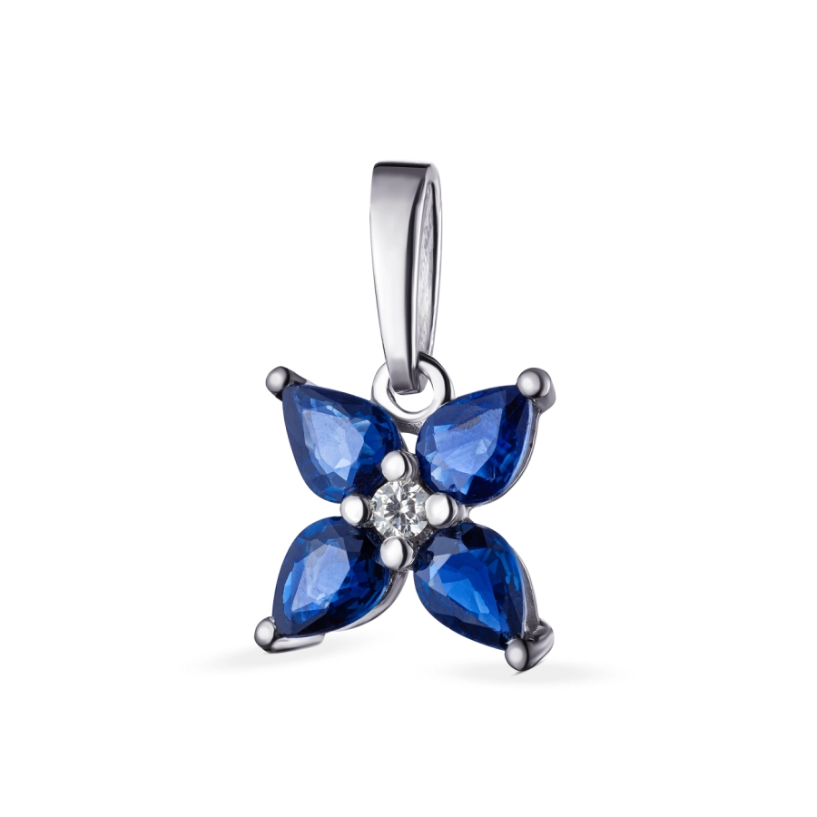 ЗОЛОТА ПІДВІСКА З САПФІРАМИ І ДІАМАНТОМ - П506.2