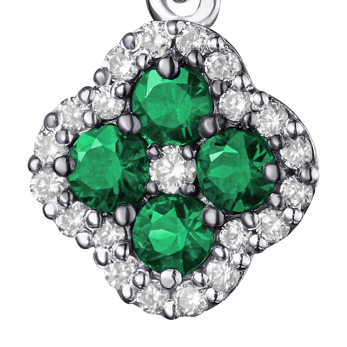 GOLD PENDANT WITH EMERALDS AND DIAMONDS - П508и