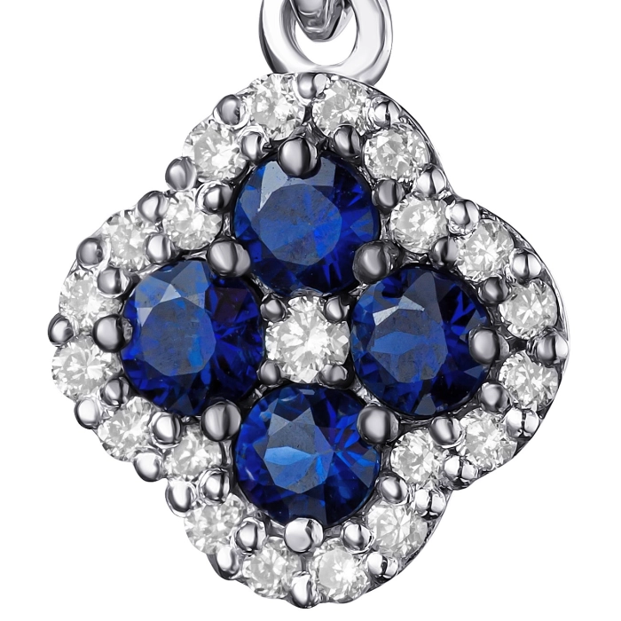  GOLD PENDANT WITH SAPPHIRES AND DIAMONDS - П508с