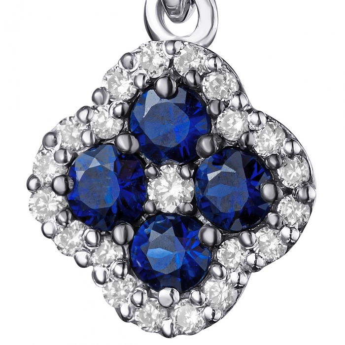 GOLD PENDANT WITH SAPPHIRES AND DIAMONDS — П508с