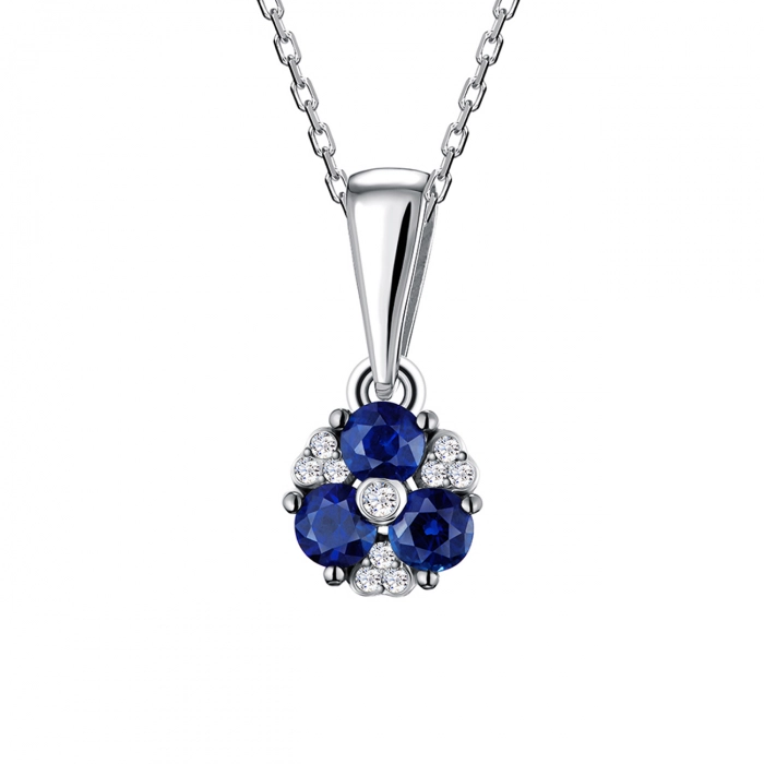GOLD PENDANT WITH SAPPHIRES AND DIAMONDS - П516с