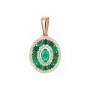 GOLD PENDANT WITH EMERALDS AND DIAMONDS - П538и