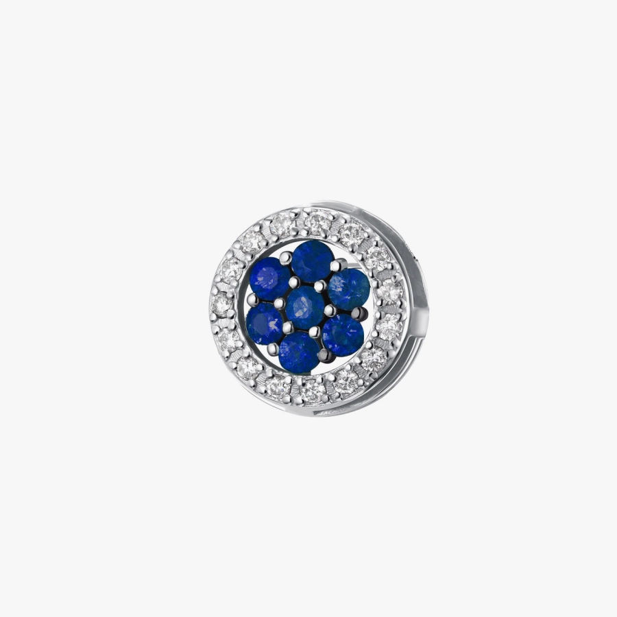 Підвіска з сапфірами та діамантами в білому золоті - П547с