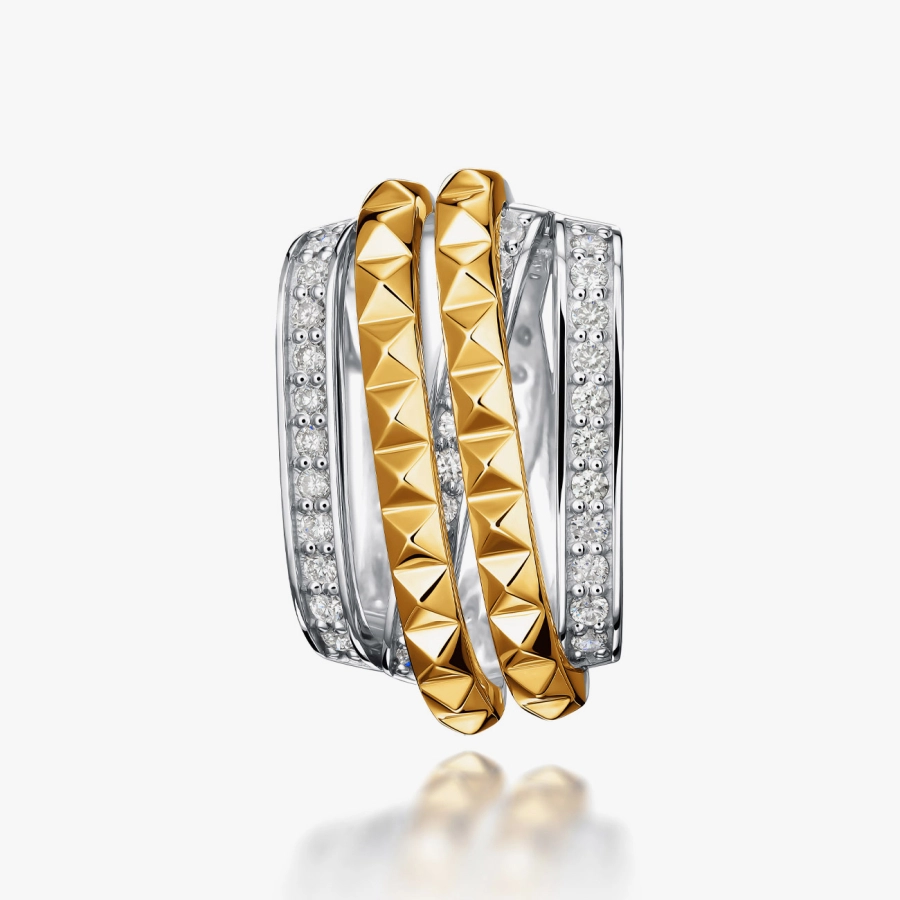 Підвіска із білого та жовтого золота з діамантами - П558