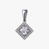 Square-Set Diamond Pendant - П606