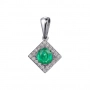 GOLD PENDANT WITH DIAMONDS AND EMERALD - П606и