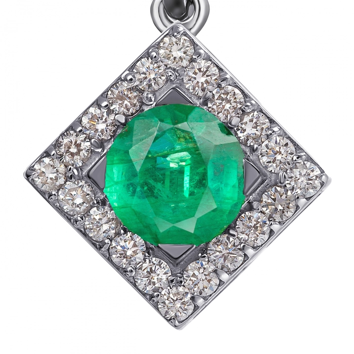GOLD PENDANT WITH DIAMONDS AND EMERALD - П606и