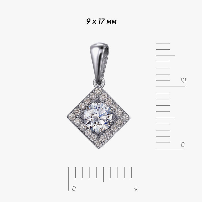 Square-Set Diamond Pendant - П606