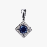 GOLD PENDANT WITH DIAMONDS AND SAPPHIRE - П606с