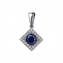 GOLD PENDANT WITH DIAMONDS AND SAPPHIRE - П606с