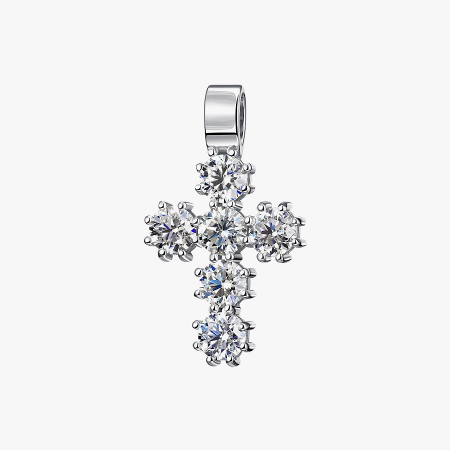 White Gold Cross with Diamonds - П608