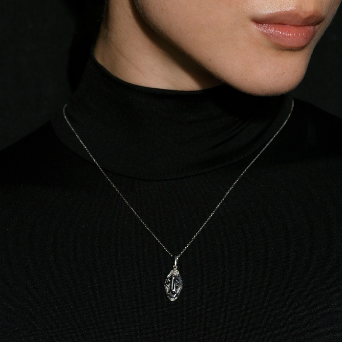 Подвеска из белого золота с бриллиантами - П632