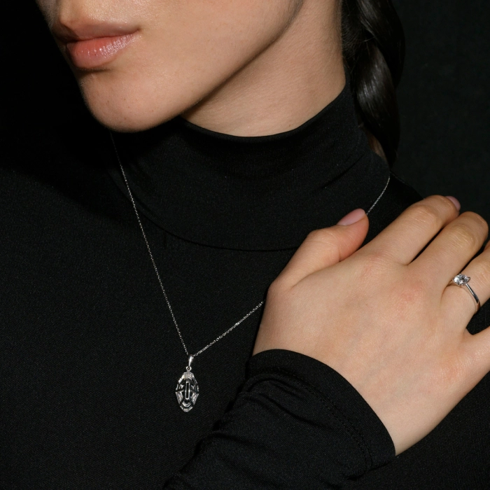 Подвеска из белого золота с бриллиантами - П632