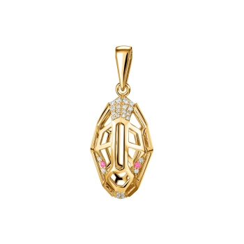 GOLD PENDANT WITH SAPPHIRES AND DIAMONDS - П632.1ср