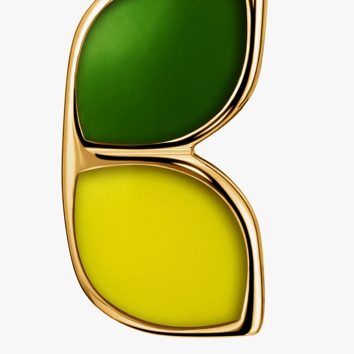 Yellow gold enamel pendant - П640