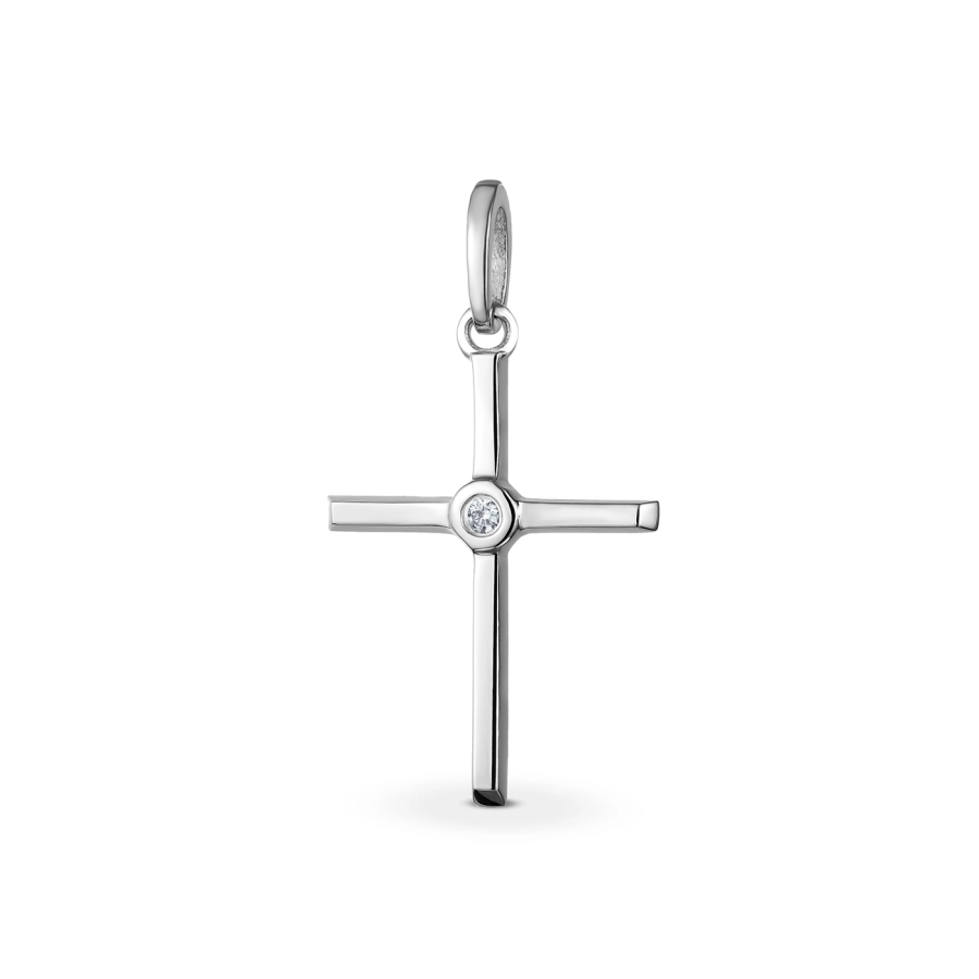 ЗОЛОТИЙ ХРЕСТИК З ДІАМАНТОМ - ПМ0004