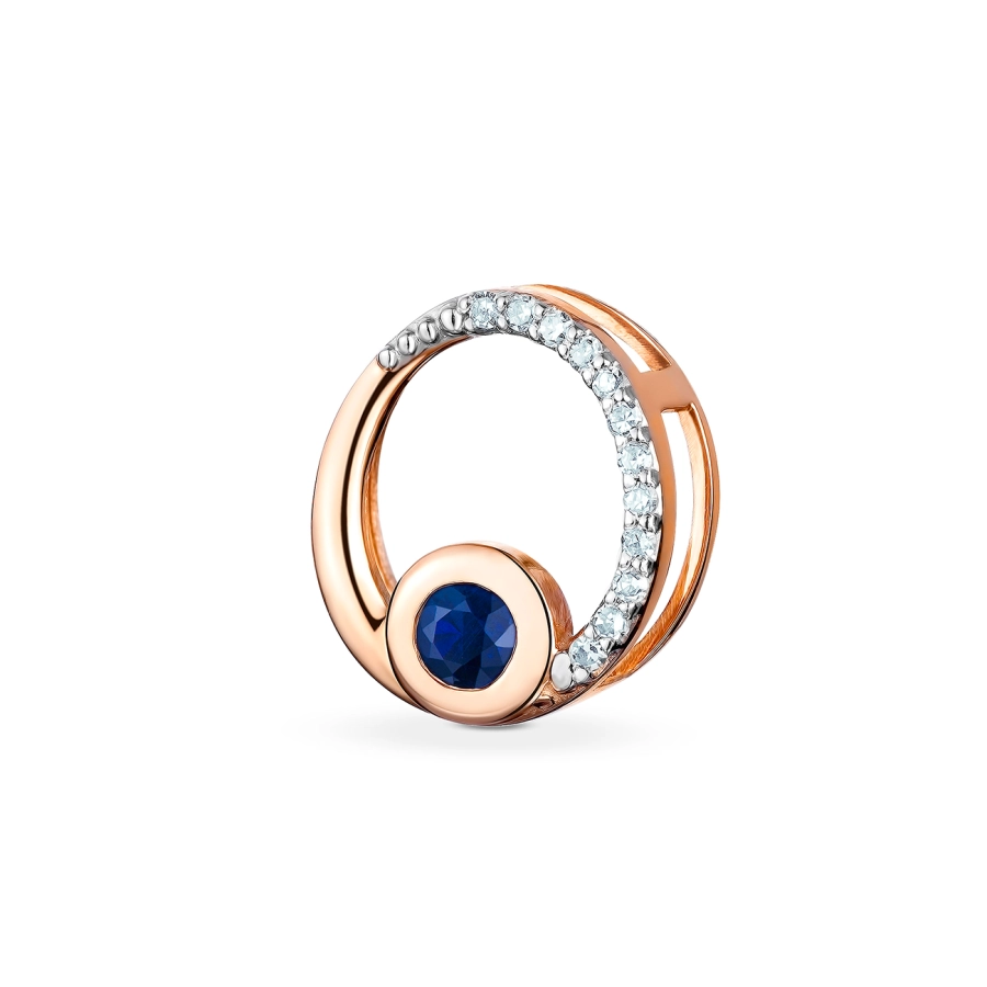 ЗОЛОТА ПІДВІСКА З САПФІРОМ І ДІАМАНТАМИ - ПМ0029