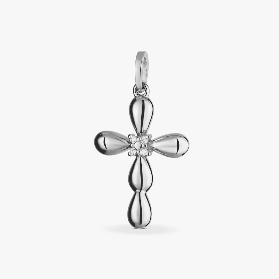 ЗОЛОТИЙ ХРЕСТИК З ДІАМАНТОМ - ПМ0030