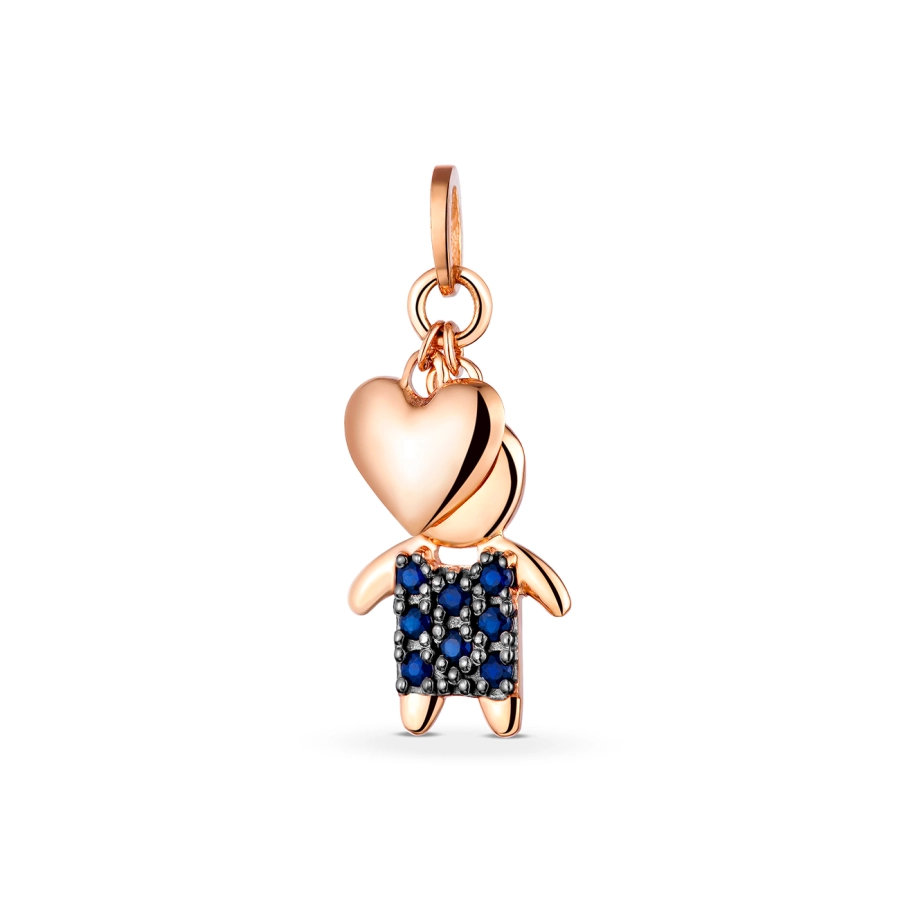 GOLD PENDANT WITH SAPPHIRES AND DIAMONDS - ПМ0043