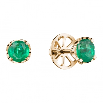 GOLD EARRINGS WITH EMERALDS - С200013и