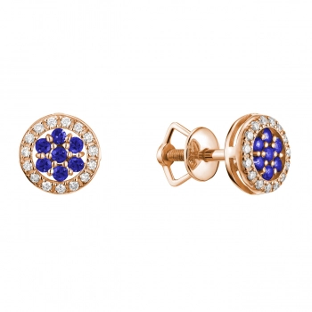 GOLD POUCHES WITH SAPPHIRES AND DIAMONDS - С200038с