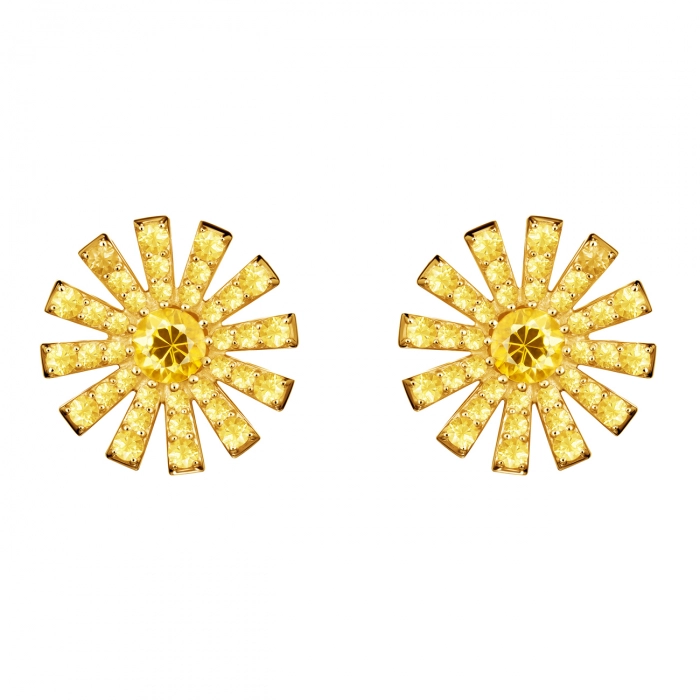 GOLD EARRINGS WITH SAPPHIRES - С200058с