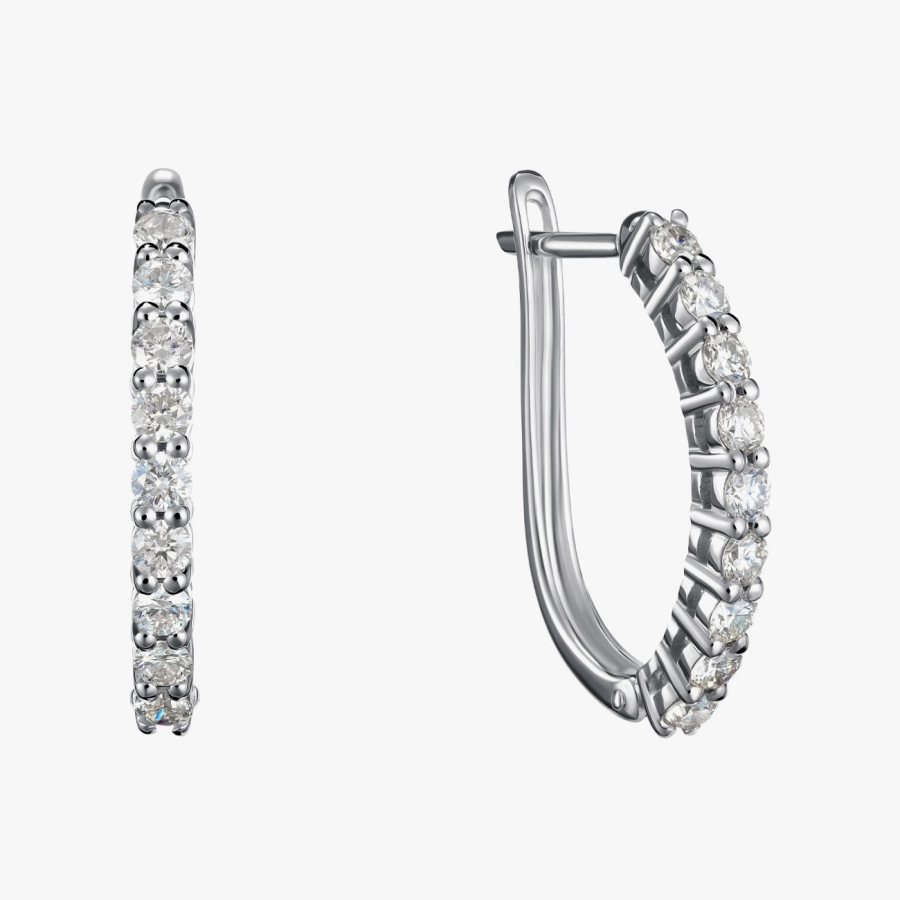 Классические серьги с бриллиантами - С200065