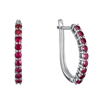 GOLD EARRINGS WITH RUBIES - С200065р