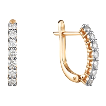 GOLD EARRINGS WITH DIAMONDS - С200067