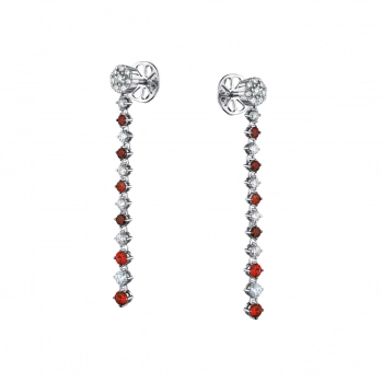 GOLD EARRINGS WITH RUBIES AND DIAMONDS - С200126р
