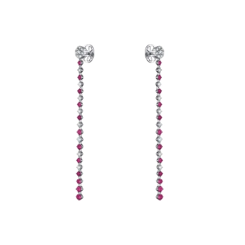 GOLD EARRINGS WITH RUBIES AND DIAMONDS - С200126р