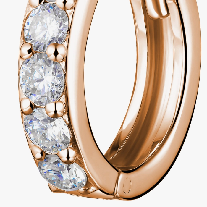 Classic Diamond Hoop Earrings in Red Gold - С200127.1в