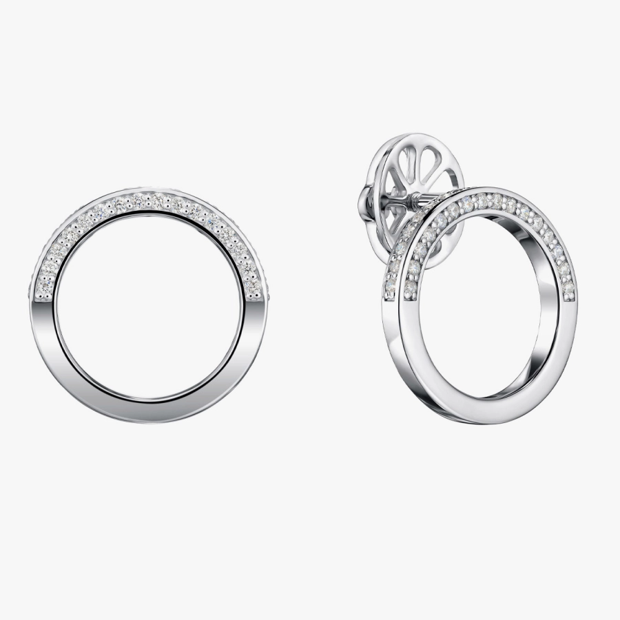 Сережки з білого золота з діамантами - С200129