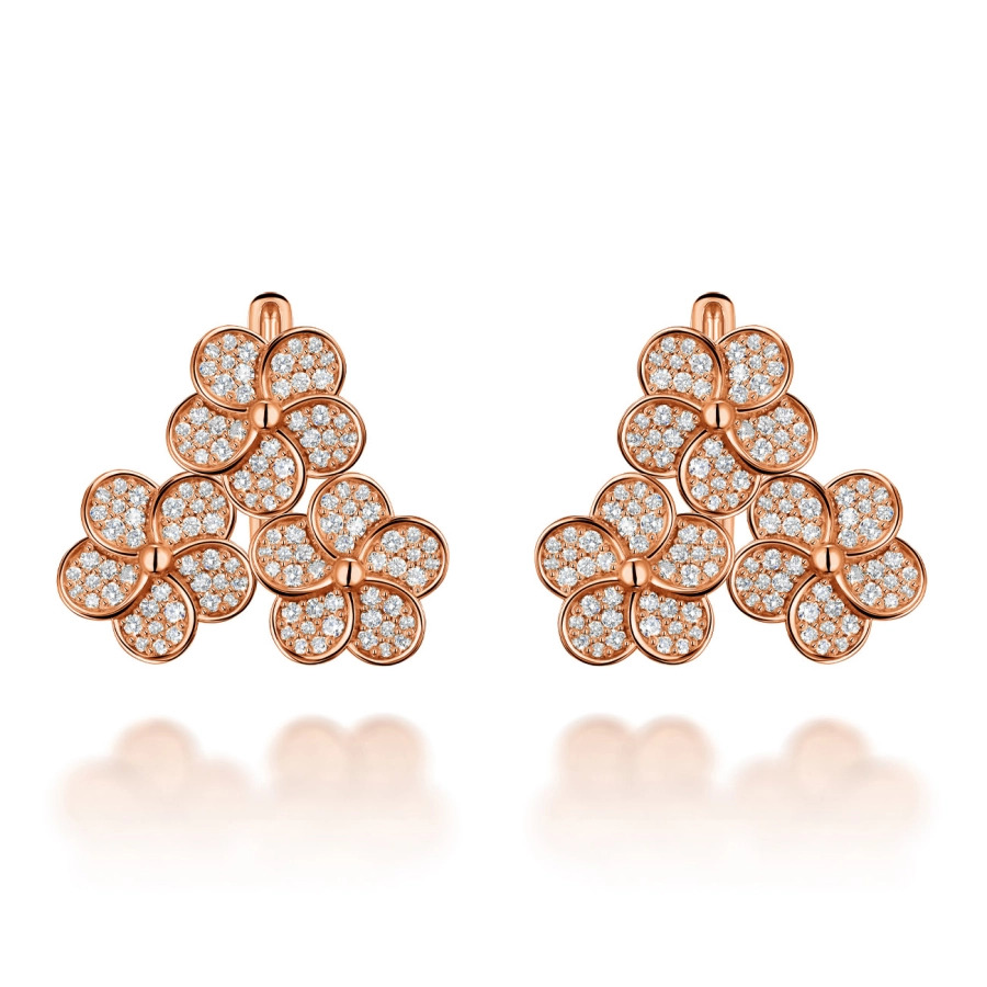 ЗОЛОТІ СЕРЕЖКИ З ДІАМАНТАМИ - С200136