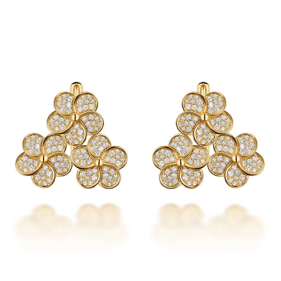 ЗОЛОТЫЕ СЕРЬГИ С БРИЛЛИАНТАМИ - С200136