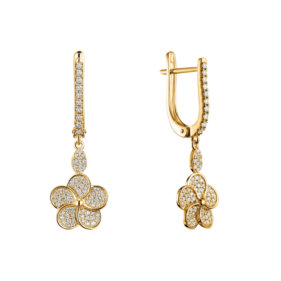 ЗОЛОТІ СЕРЕЖКИ З ДІАМАНТАМИ - С200137