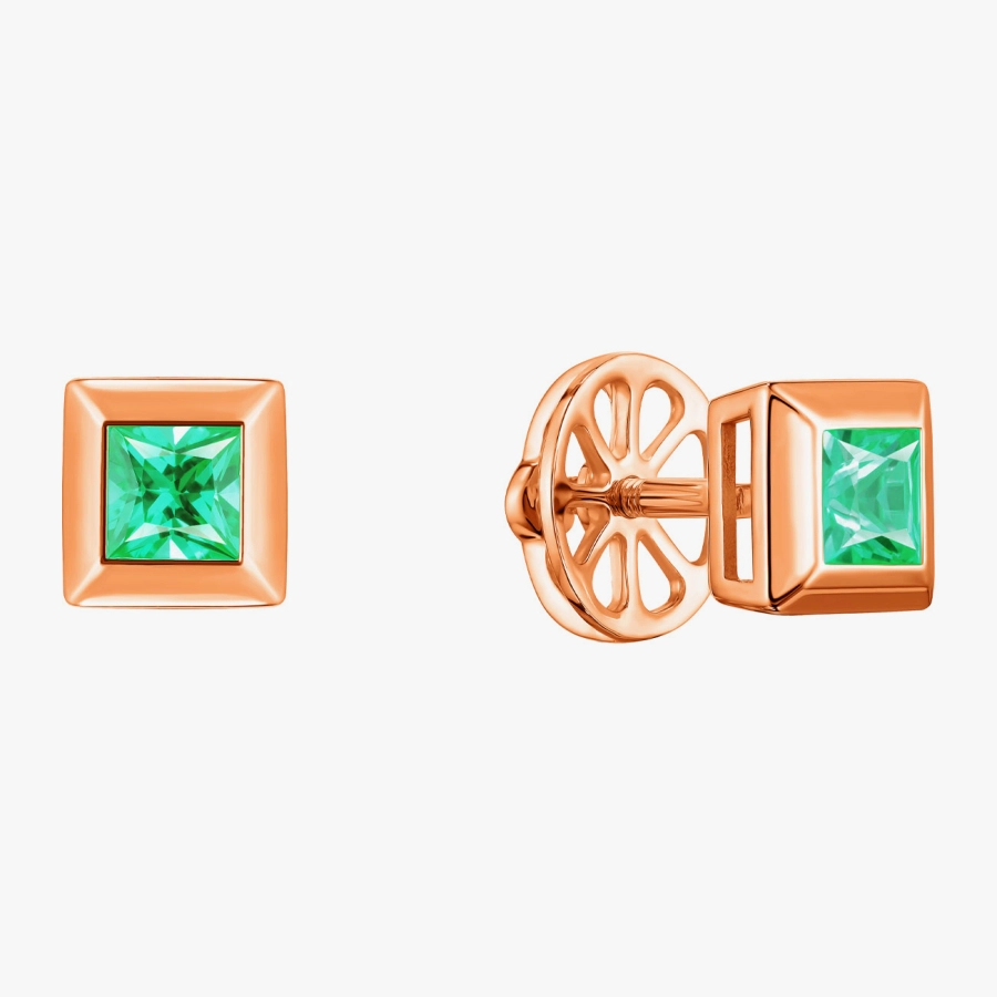 ЗОЛОТЫЕ СЕРЬГИ С ИЗУМРУДАМИ - С200140и