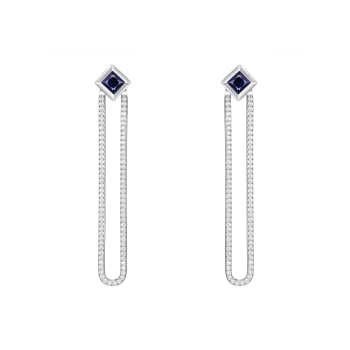 GOLD EARRINGS WITH SAPPHIRES AND DIAMONDS - С200143с