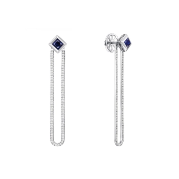 GOLD EARRINGS WITH SAPPHIRES AND DIAMONDS - С200143с