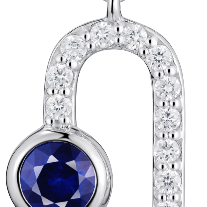 GOLD EARRINGS WITH SAPPHIRES AND DIAMONDS - С200144с