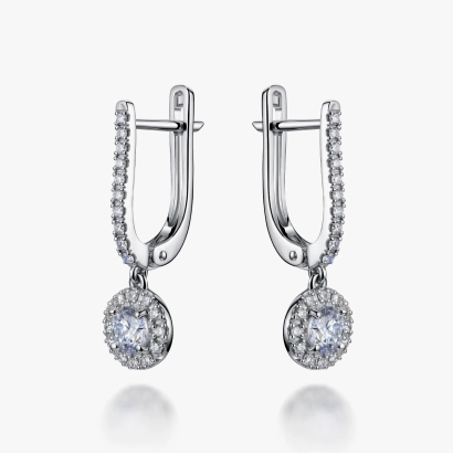 Сережки з білого золота з діамантами - С200168