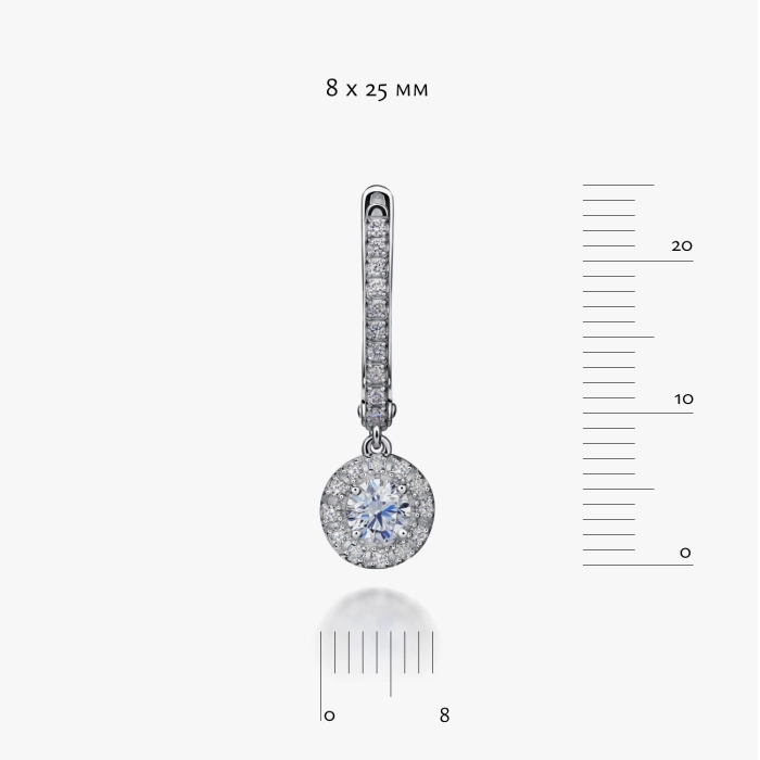 Сережки з білого золота з діамантами - С200168