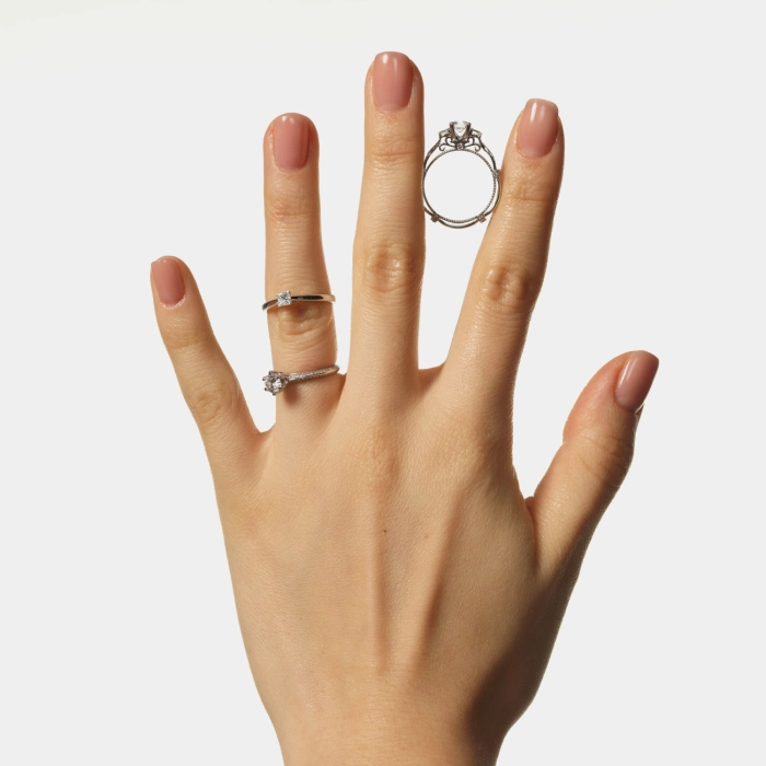 Vintage White Gold Diamond Ring - К1197.52