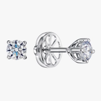 White Gold Diamond Stud Earrings - С2099