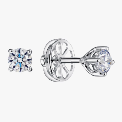 White Gold Diamond Stud Earrings - С2099