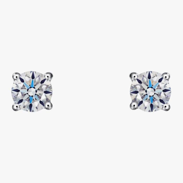 White Gold Diamond Stud Earrings - С2099