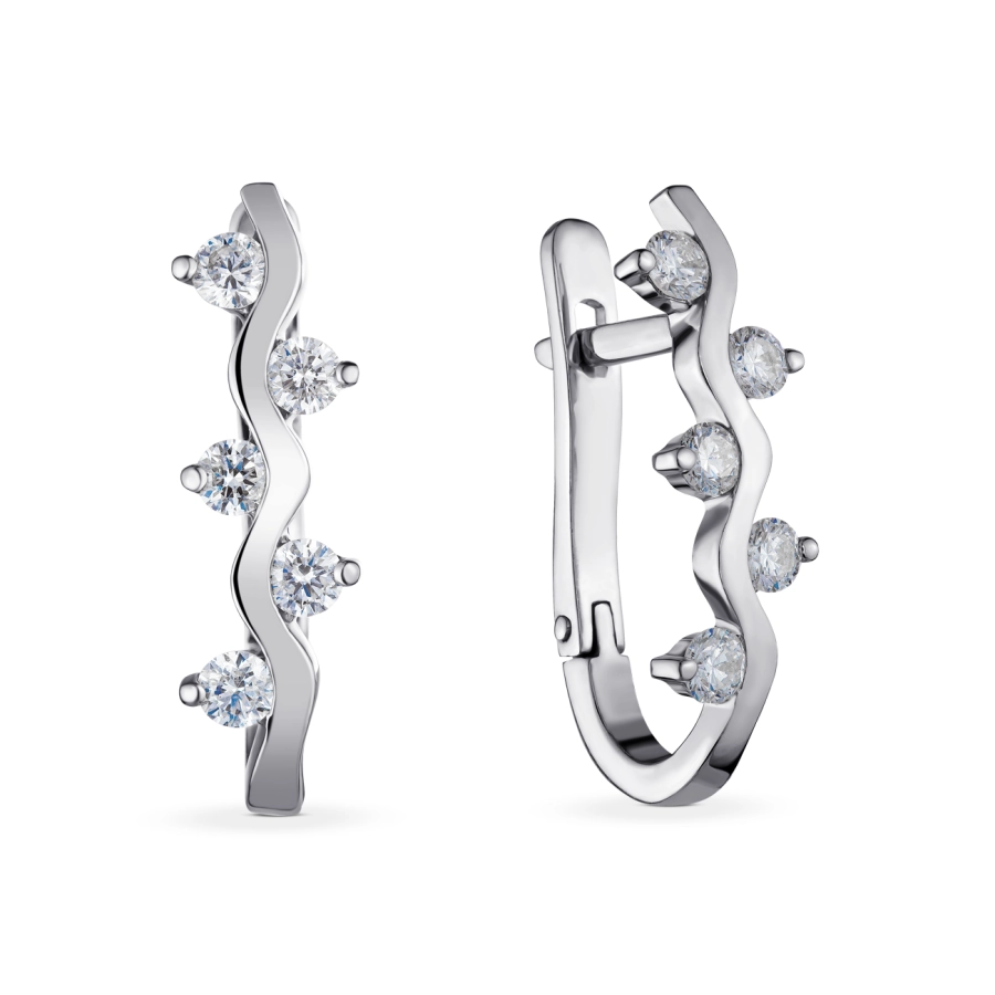 GOLD EARRINGS WITH DIAMONDS - С2131