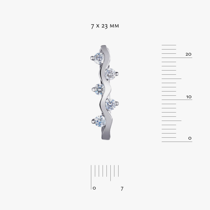 White gold earrings with diamonds - С2131