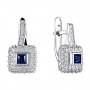 GOLD EARRINGS WITH SAPPHIRES AND DIAMONDS - С2198с